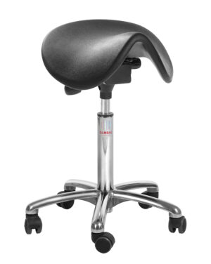 Dalton PU ALU50 ergonomisk saddelstol med aluminiumsbase.