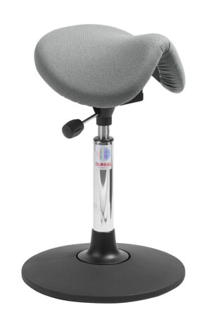 Mini Sway saddelstol med Easy Seat og bevægelig Sway-base til aktivt kontorarbejde.