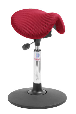 Mini Sway saddelstol med Easy Seat og bevægelig Sway-base til aktivt kontorarbejde.