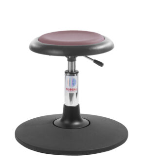 Micro Sway taburet med justerbar højde. Rosa kunstlæder.