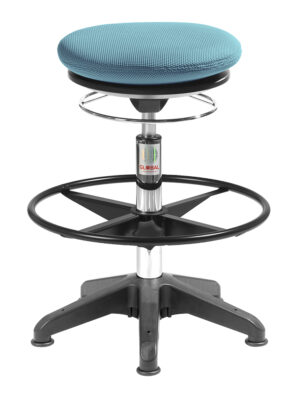 Pilates Air Seat skoletaburet med rødt luftpudesæde til aktiv siddestilling